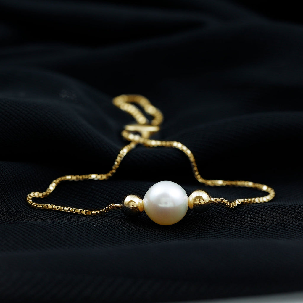 7.4 Carat Freshwater Pearl Solitaire Bolo Bracelet