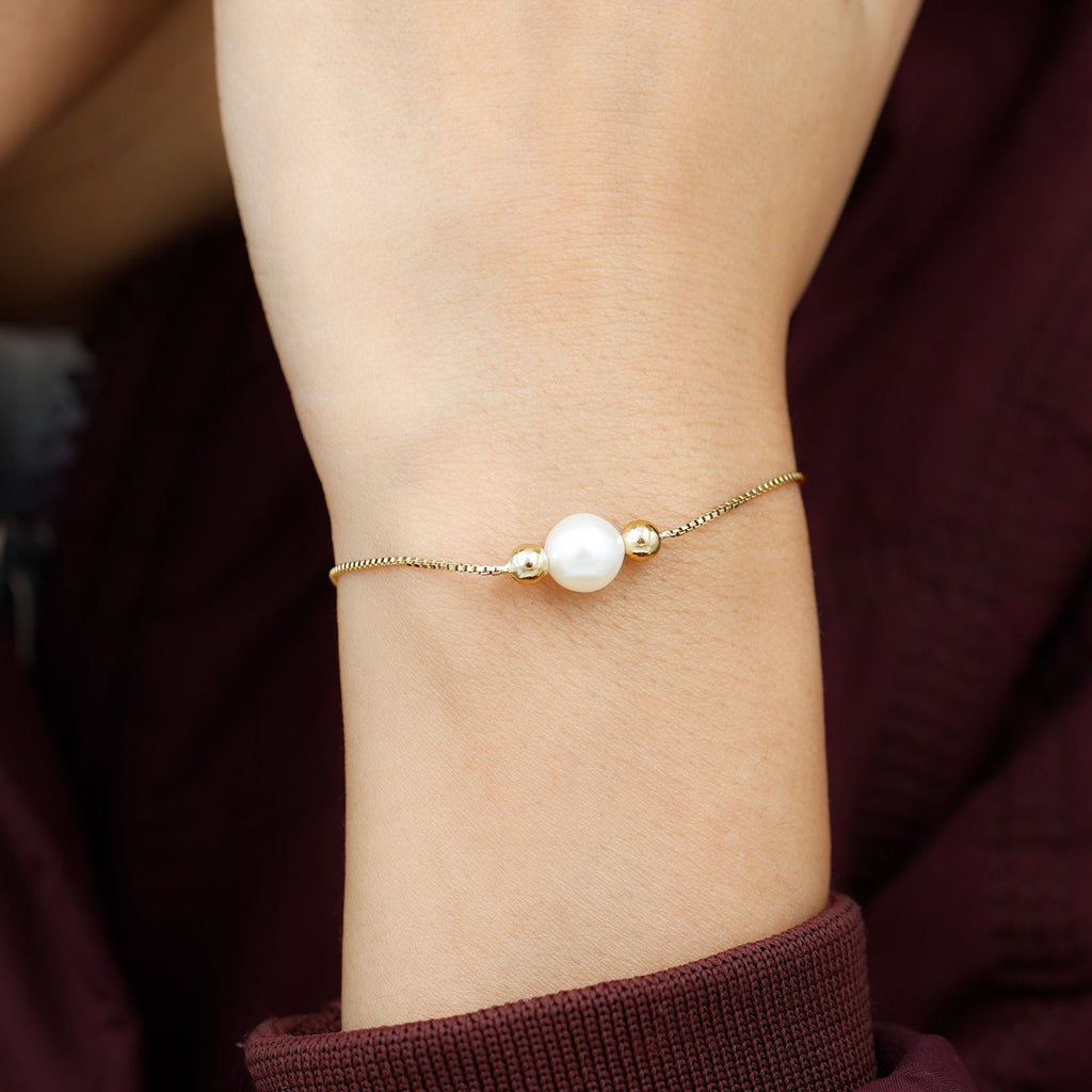 7.4 Carat Freshwater Pearl Solitaire Bolo Bracelet