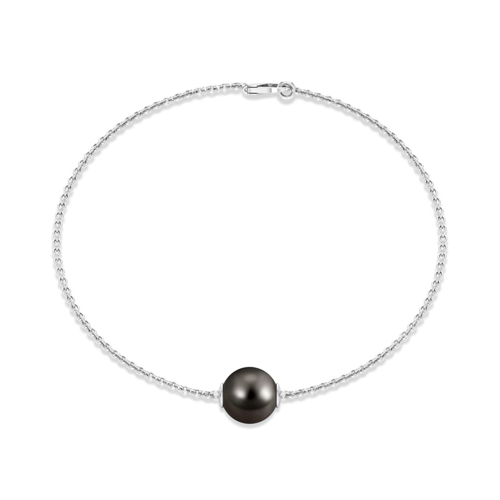 7.5 Carat Solitaire Tahitian Black Pearl Bracelet with Lobster Clasp