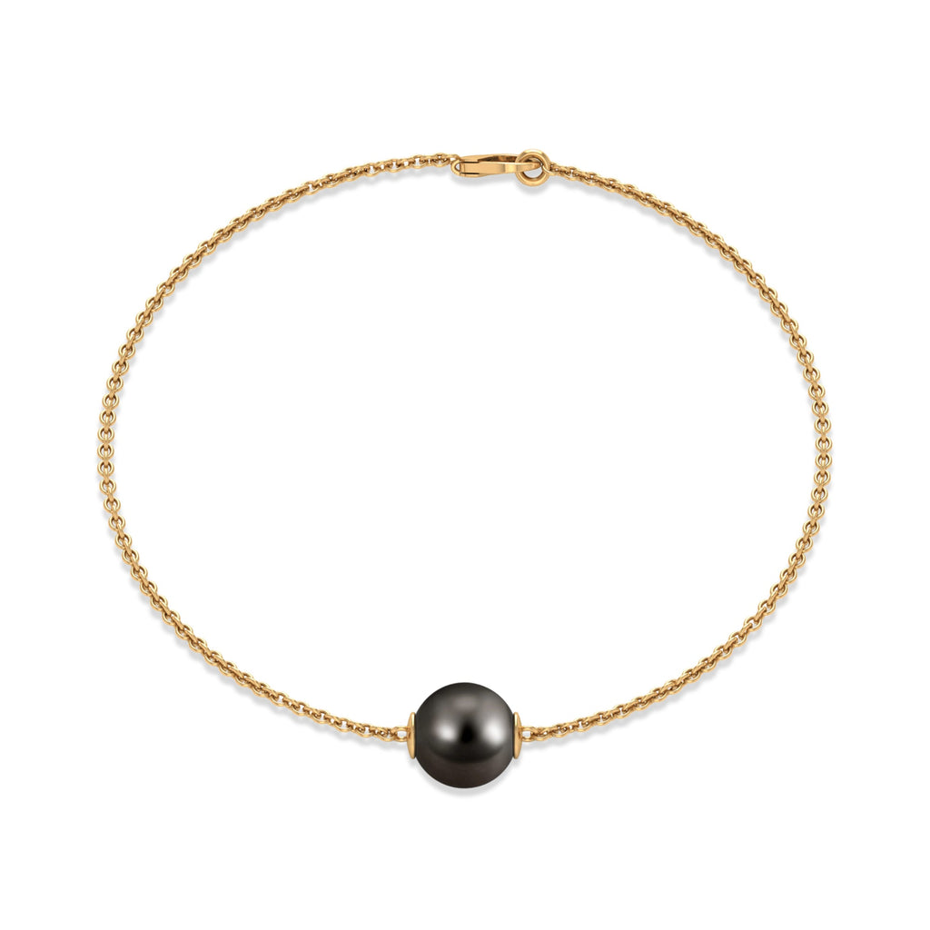 7.5 Carat Solitaire Tahitian Black Pearl Bracelet with Lobster Clasp