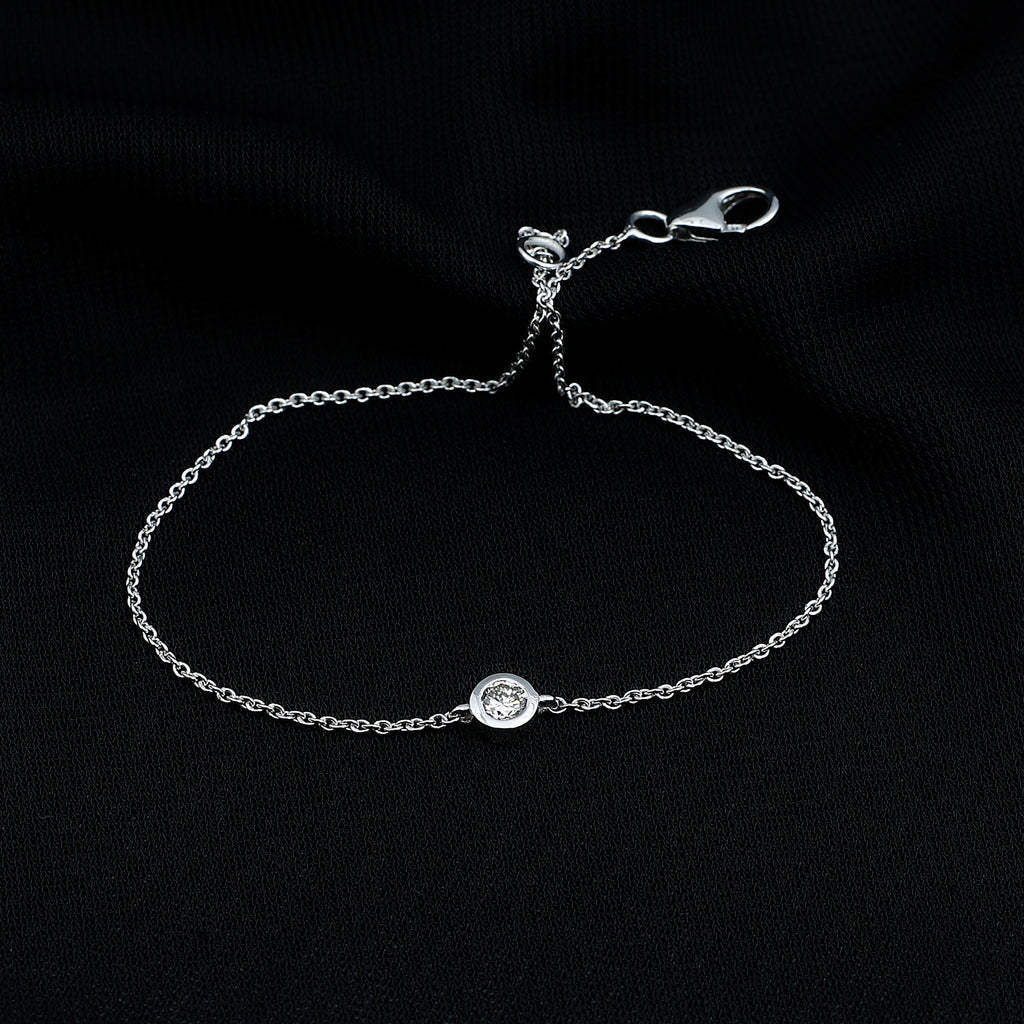 Certified Diamond Chain Bracelet in Bezel Setting