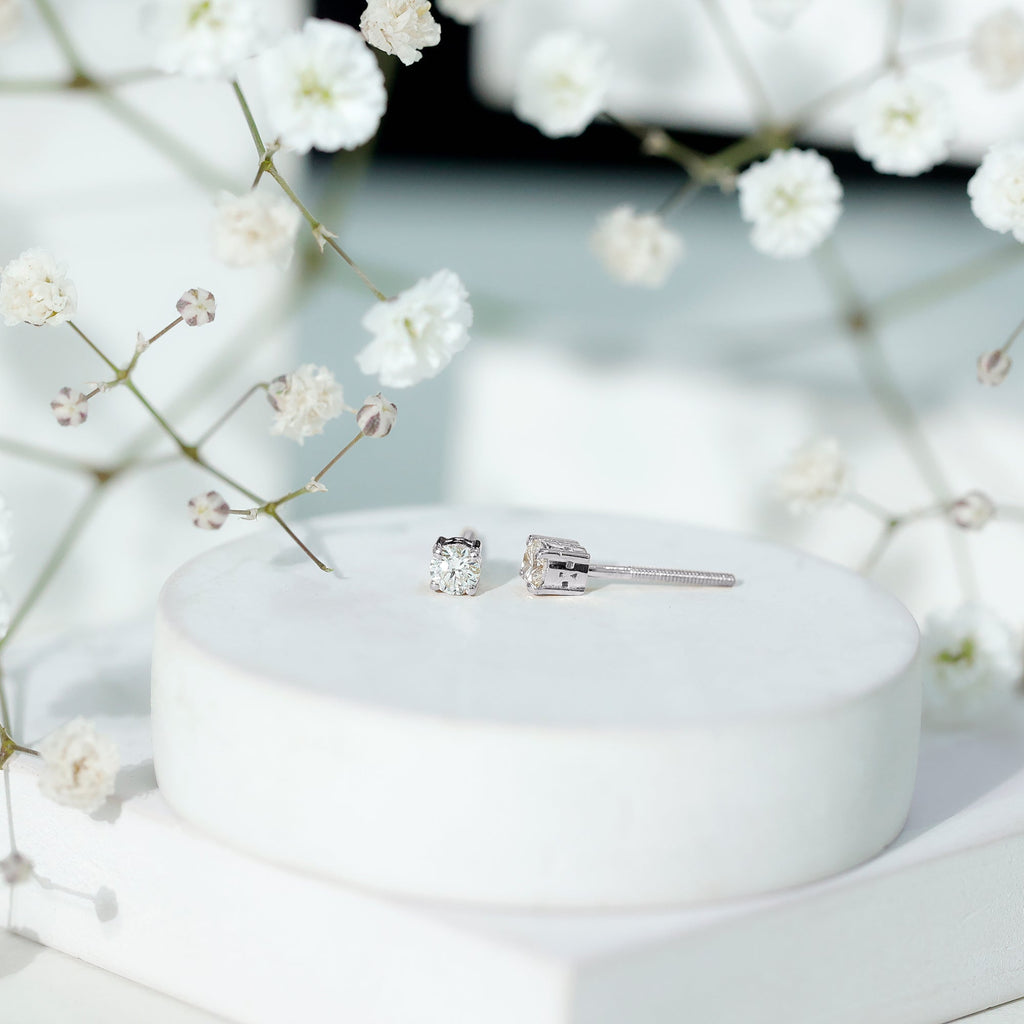 Brilliant Cut Diamond Stud Earrings in Prong Setting