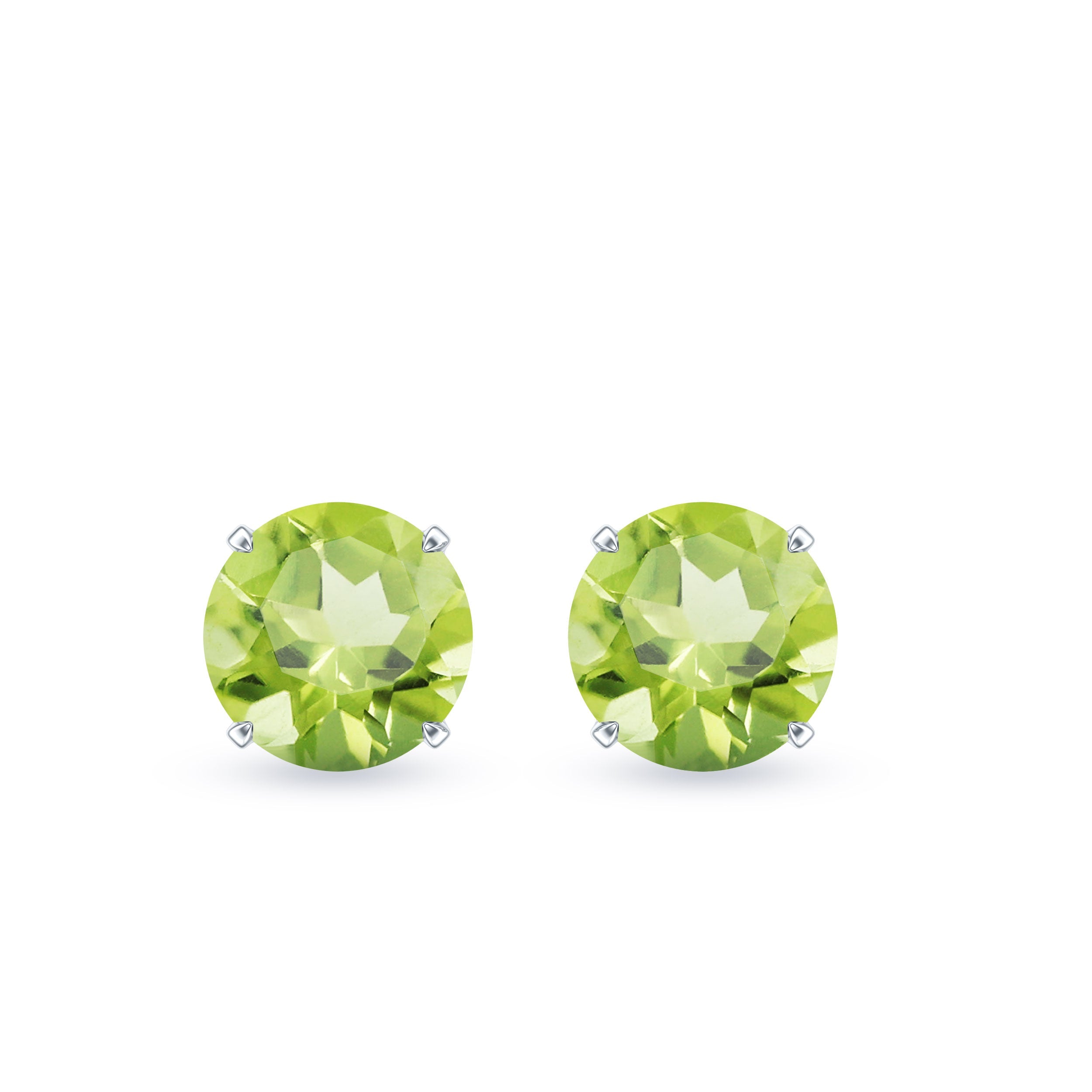 Natural 1 Carat Peridot Stud Earrings with Screw Back