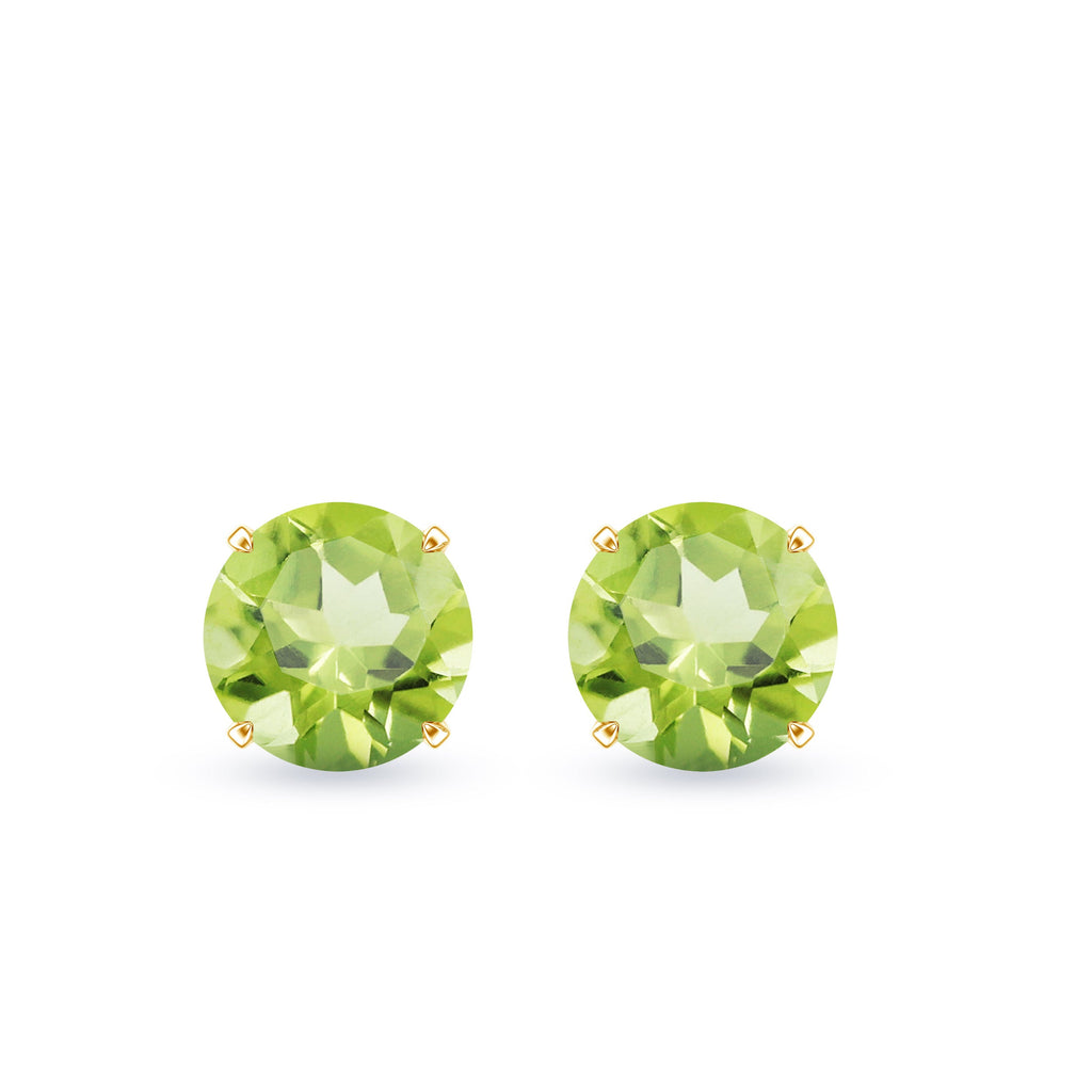 Natural 1 Carat Peridot Stud Earrings with Screw Back