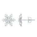 Certified Moissanite Winter Snowflake Stud Earrings