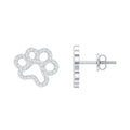 Moissanite Paw Print Earrings With Certificate