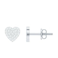 Natural Diamond Heart Stud Earrings for Women