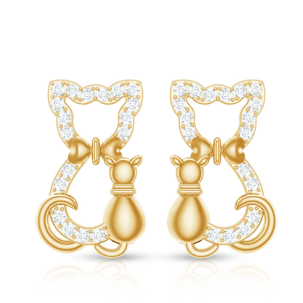 Certified Diamond Cat Stud Earrings