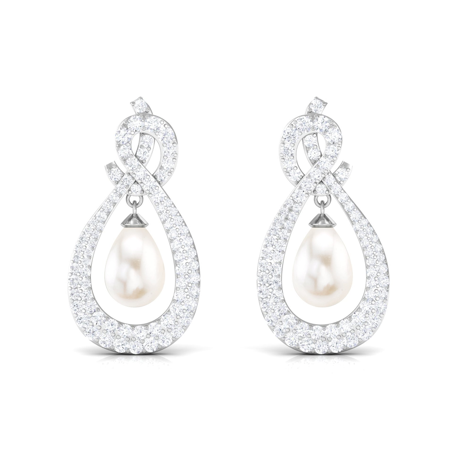 Genuine Freshwater Pearl Teardrop Earrings for Bride