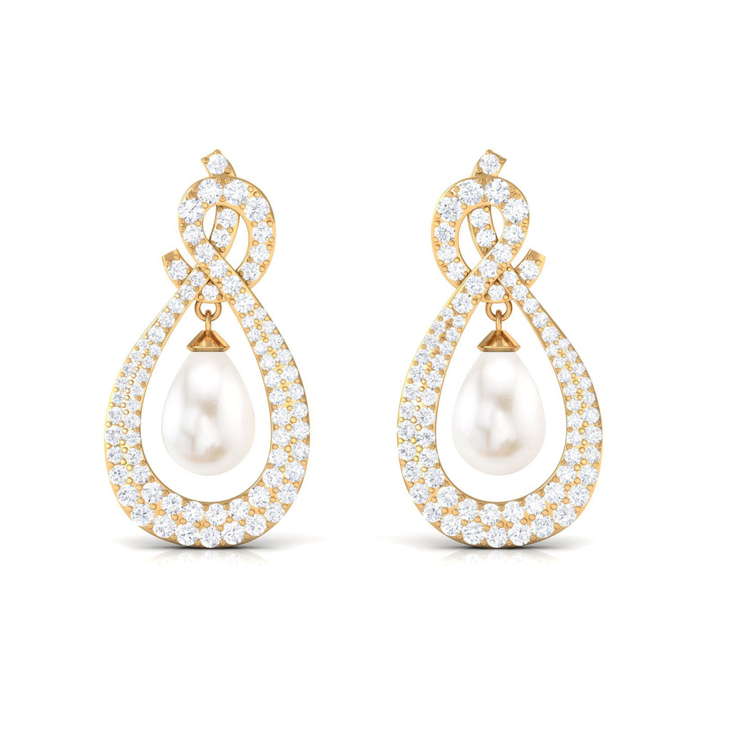 Genuine Freshwater Pearl Teardrop Earrings for Bride