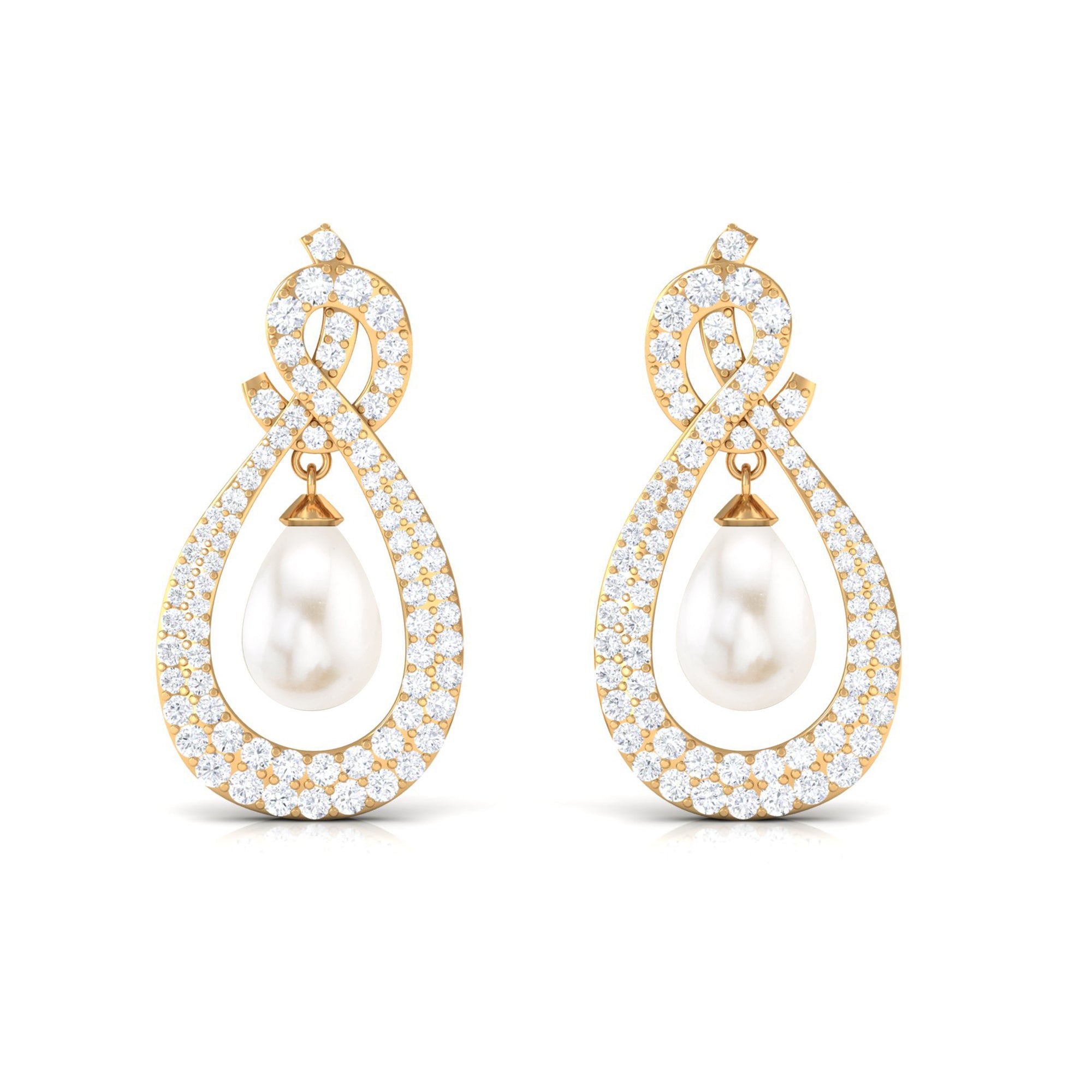 Genuine Freshwater Pearl Teardrop Earrings for Bride