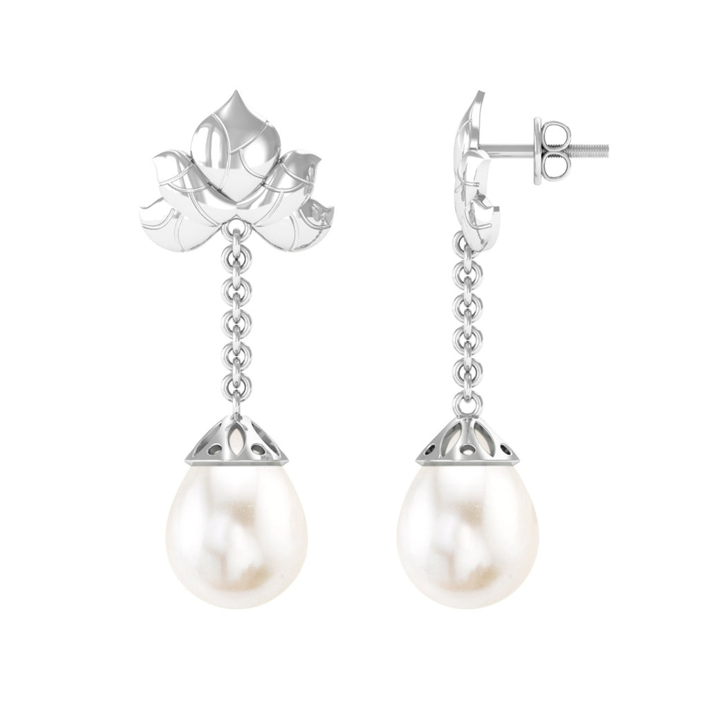 12 Carat Cultured Freshwater Pearl Dangle Chain Earrings