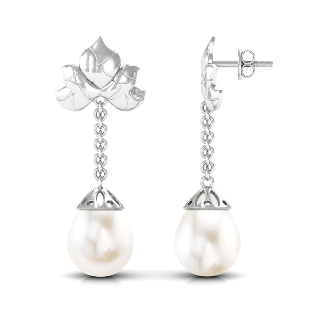 12 Carat Cultured Freshwater Pearl Dangle Chain Earrings