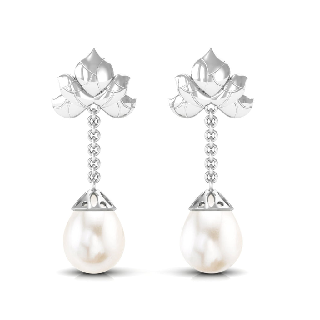 12 Carat Cultured Freshwater Pearl Dangle Chain Earrings
