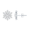Certified Lab Grown Diamond Flower Statement Earrings