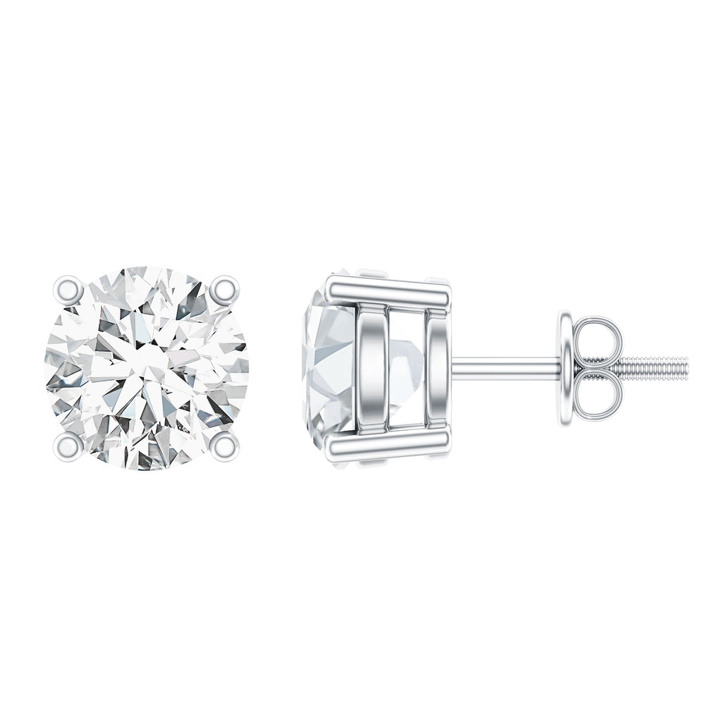 IGI Certified 2 Carat Round Lab Grown Diamond Stud Earrings with Screw Backs