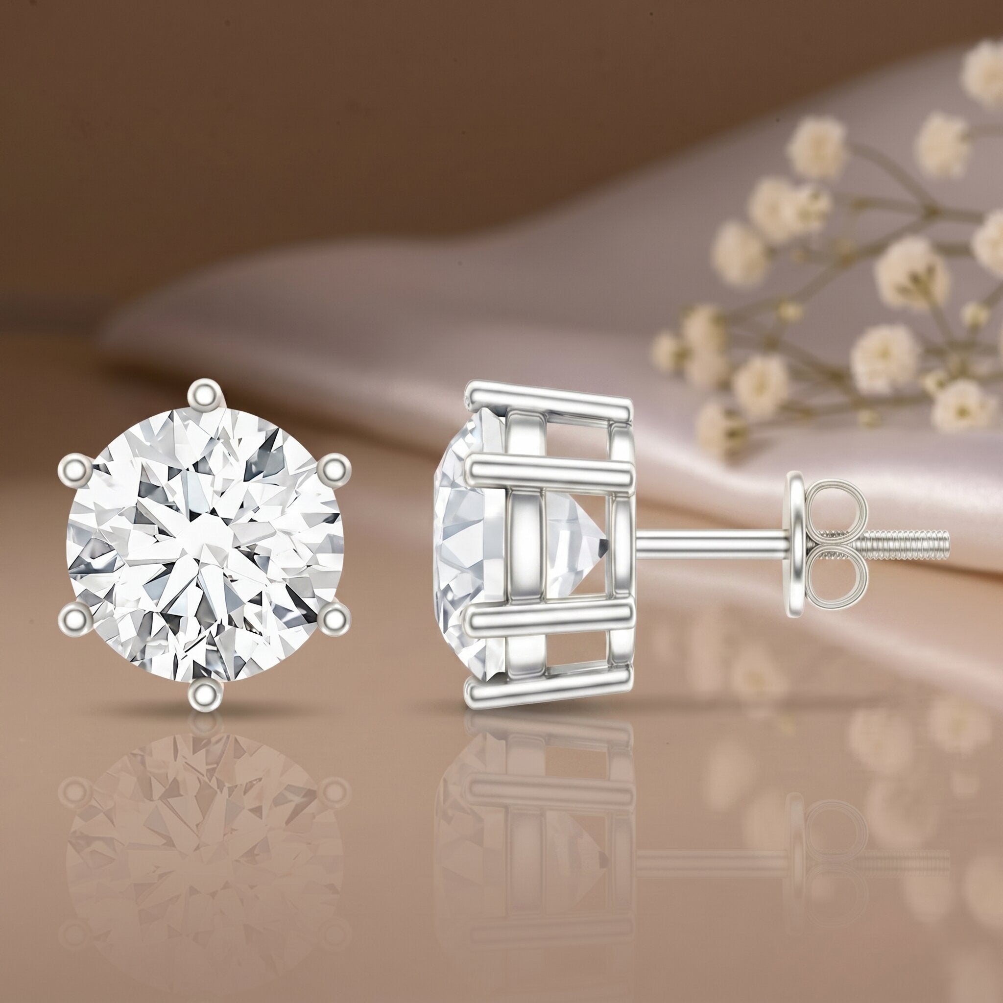 IGI Certified 4 Carat Lab Grown Diamond Solitaire Studs
