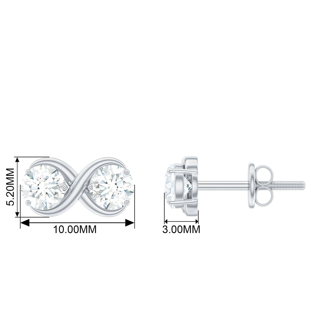 Certified Moissanite Infinity Stud Earrings