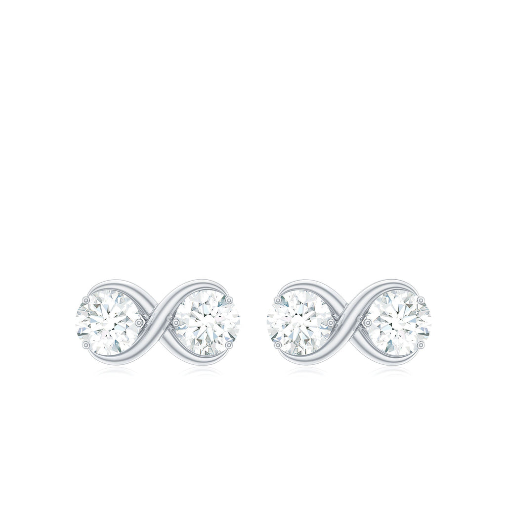 Certified Moissanite Infinity Stud Earrings