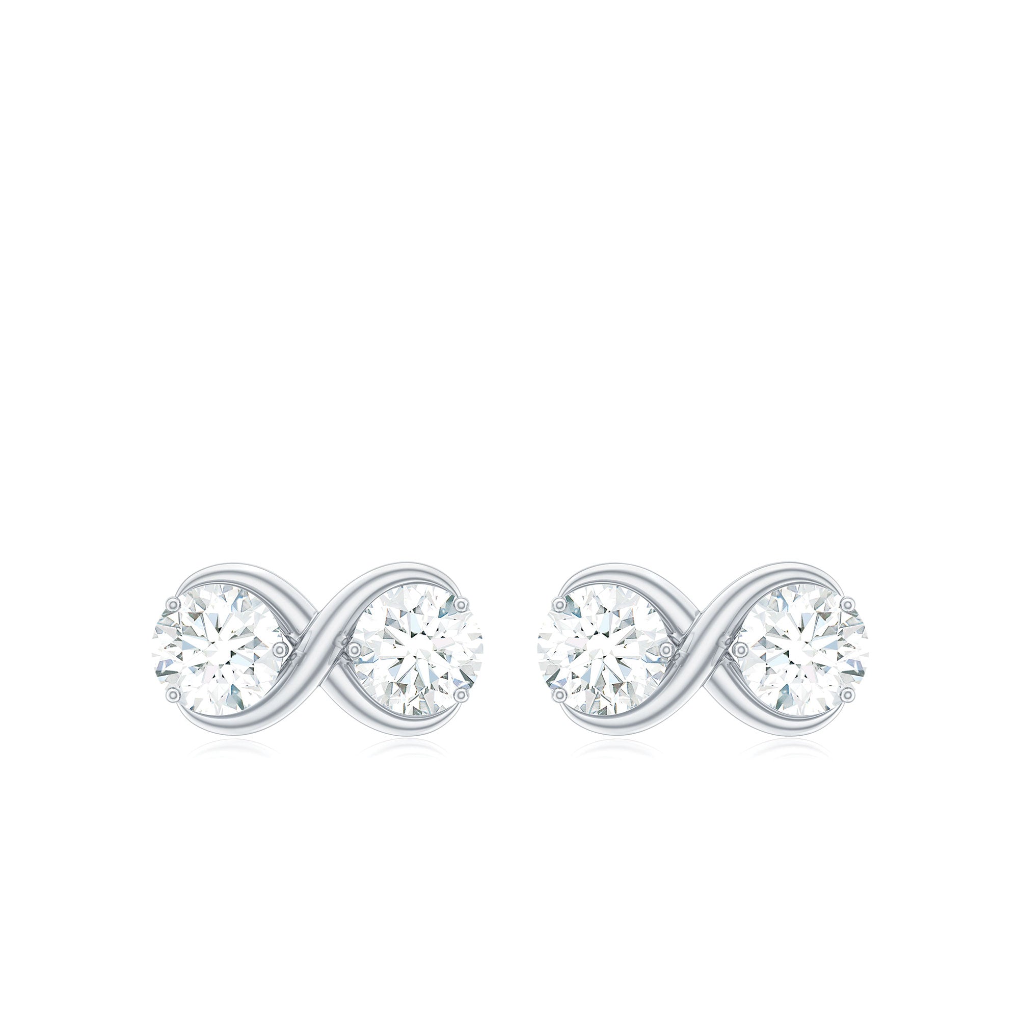 Certified Moissanite Infinity Stud Earrings