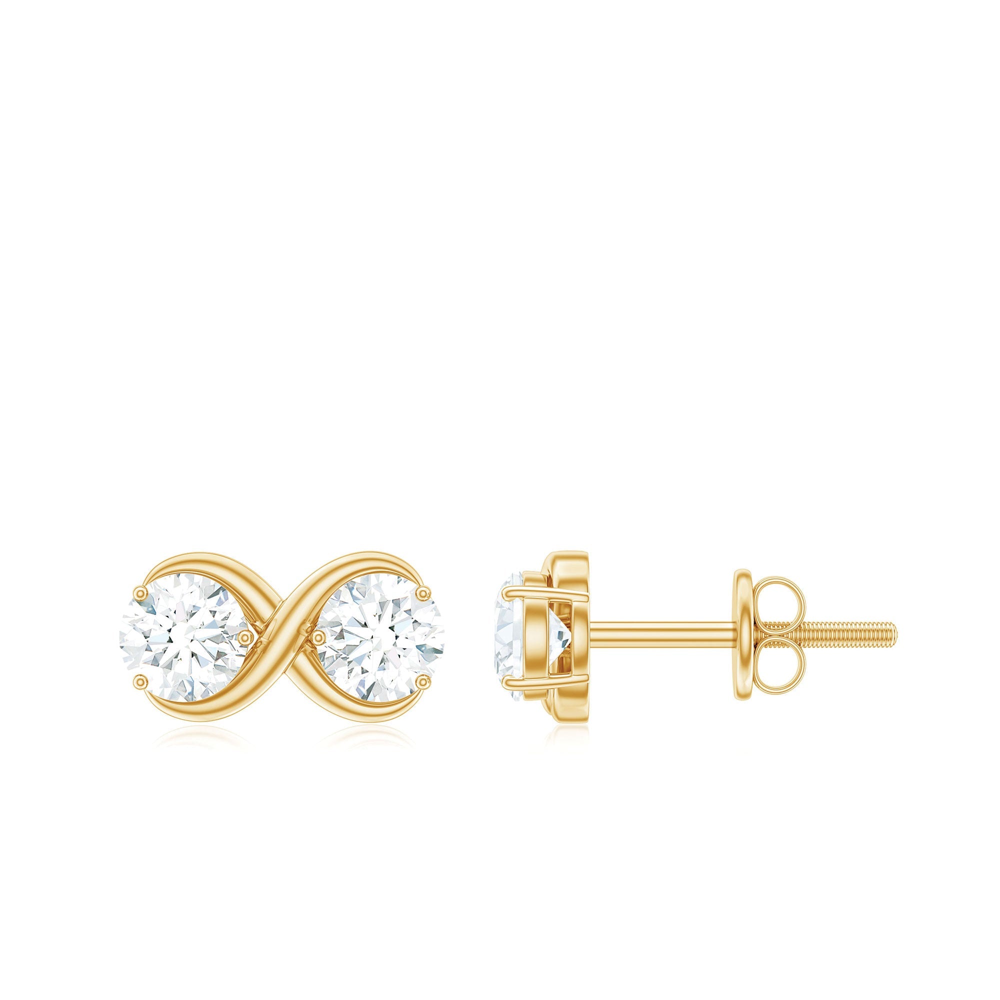 Certified Moissanite Infinity Stud Earrings