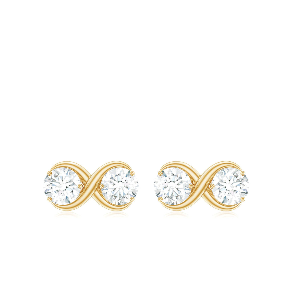 Certified Moissanite Infinity Stud Earrings