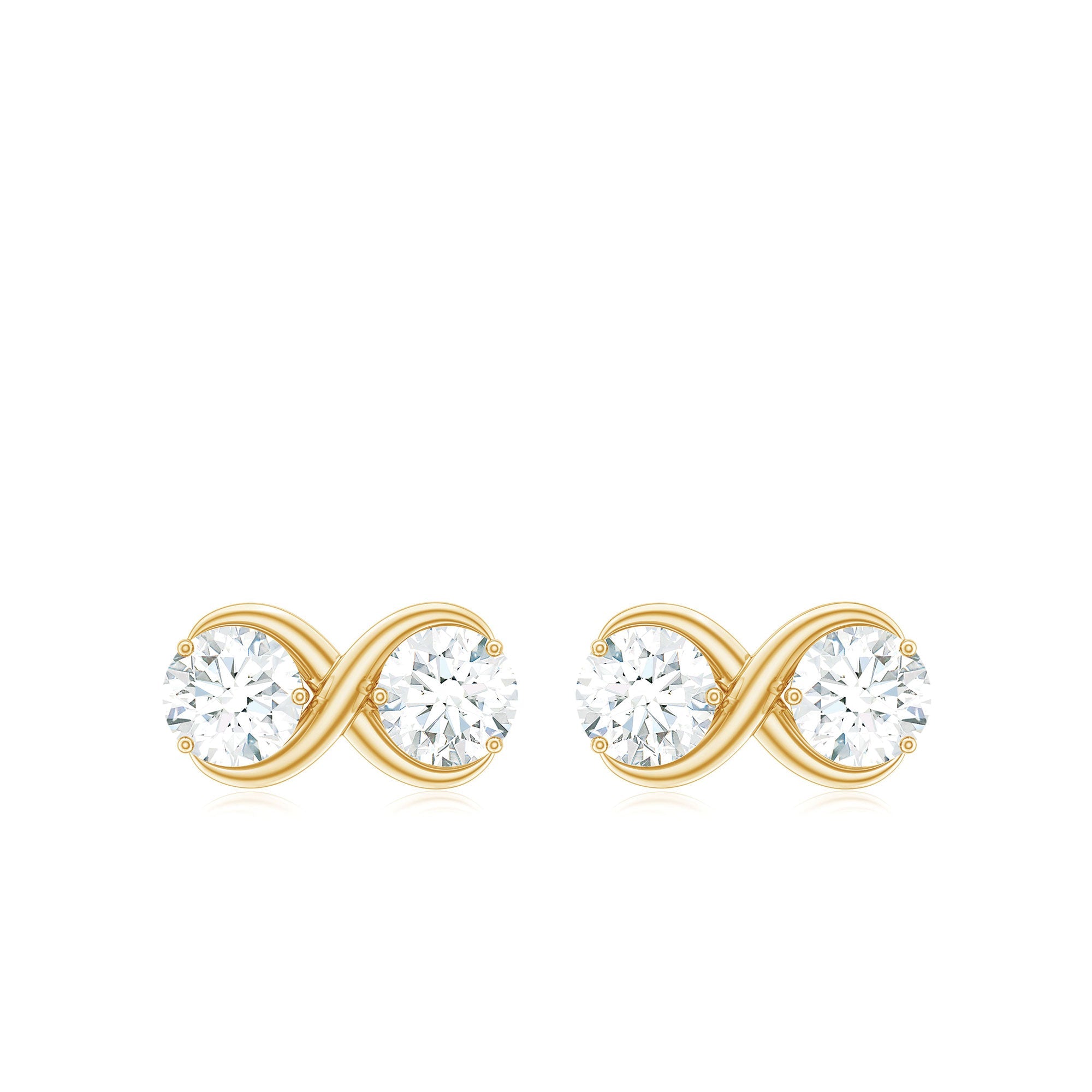 Certified Moissanite Infinity Stud Earrings
