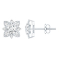 Certified Moissanite Floral Stud Earrings