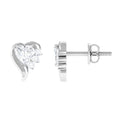Certified Natural Diamond Heart Earrings with Screw Back