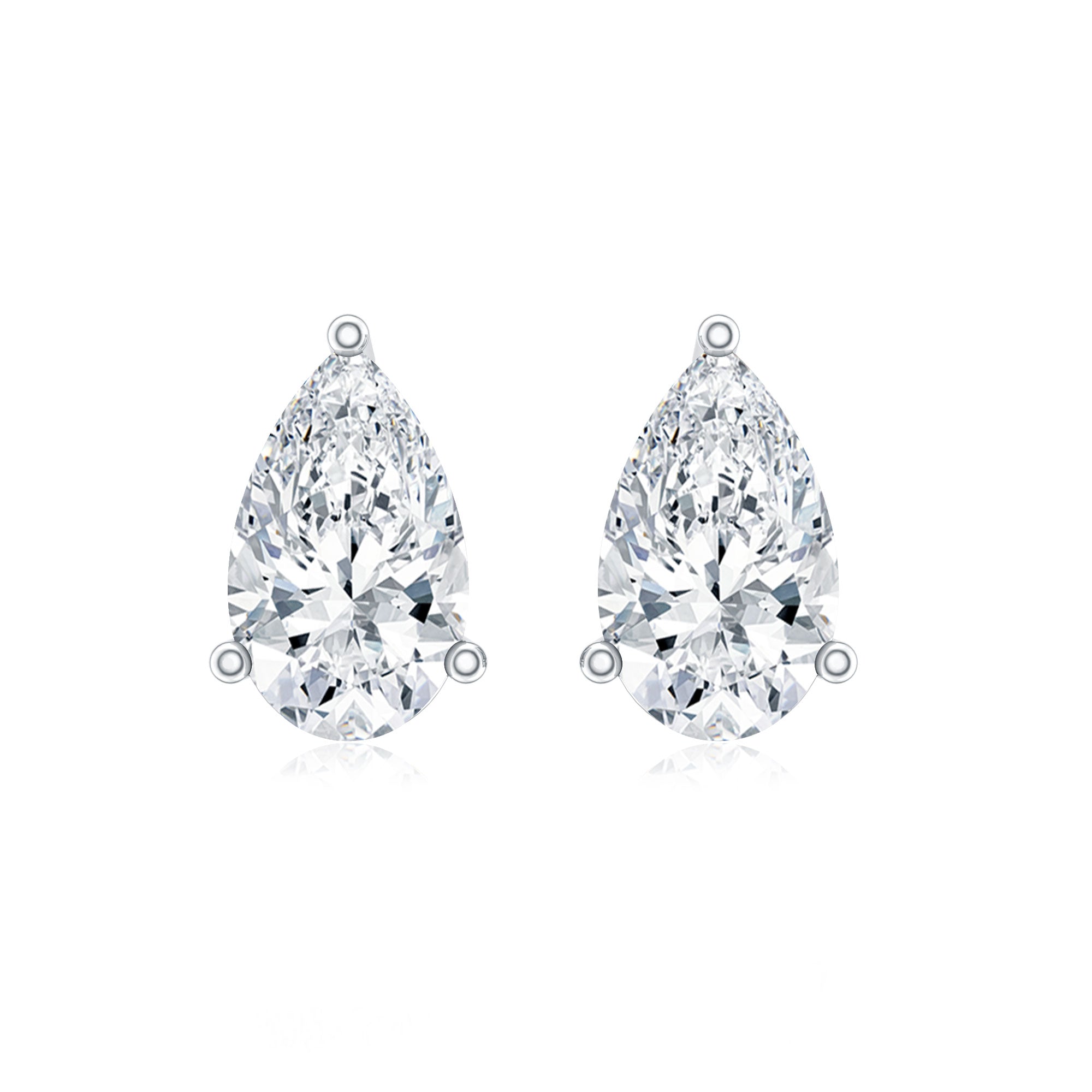 Pear Cut Diamond Solitaire Stud Earrings