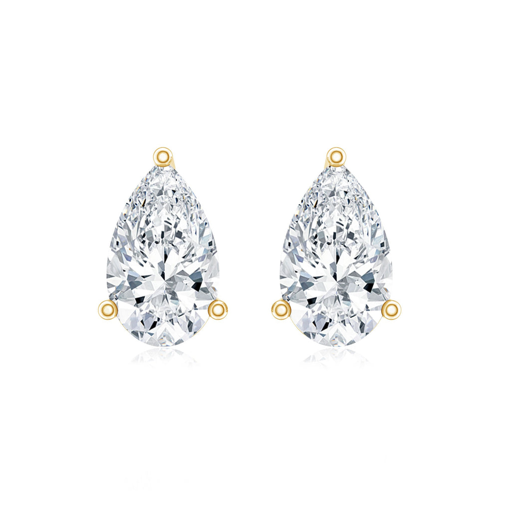 Pear Cut Diamond Solitaire Stud Earrings