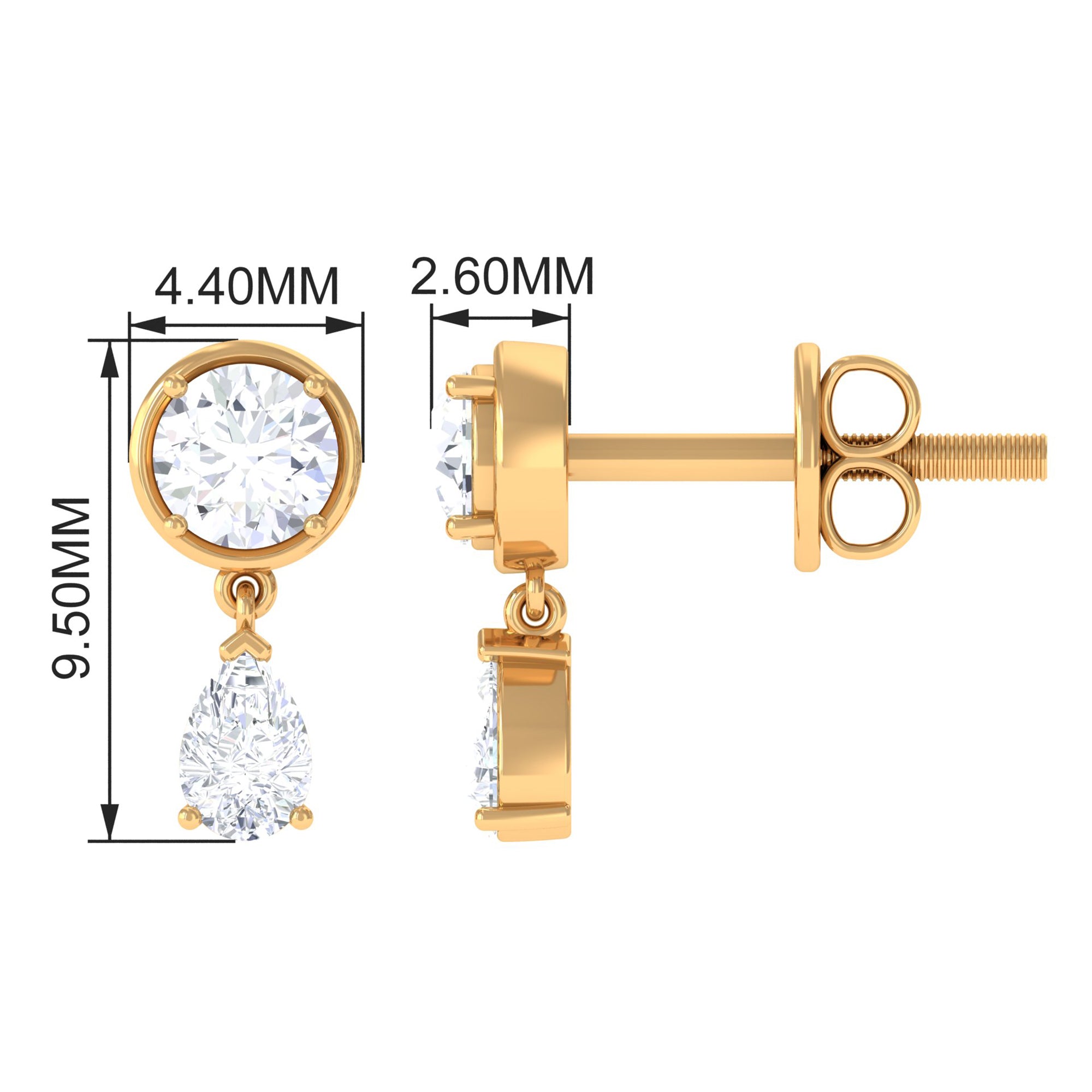 Certified Moissanite Drop Earrings
