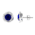 1.9 Carat Natural Blue Sapphire Swirl Stud Earrings