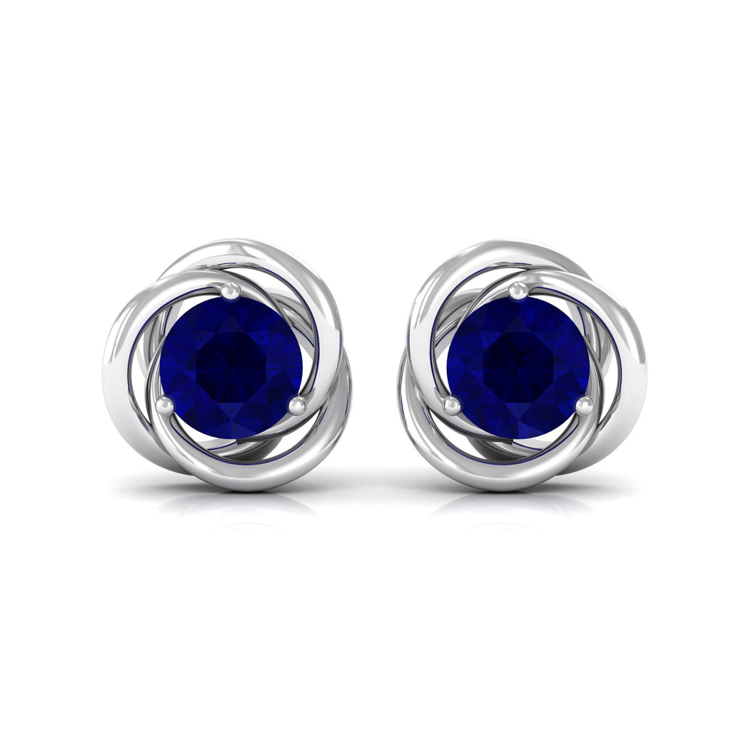 1.9 Carat Natural Blue Sapphire Swirl Stud Earrings