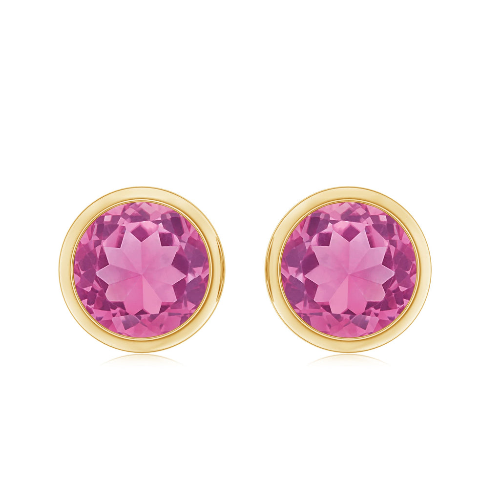 Natural 2.4 Carat Pink Tourmaline Stud Earrings with Screw Back