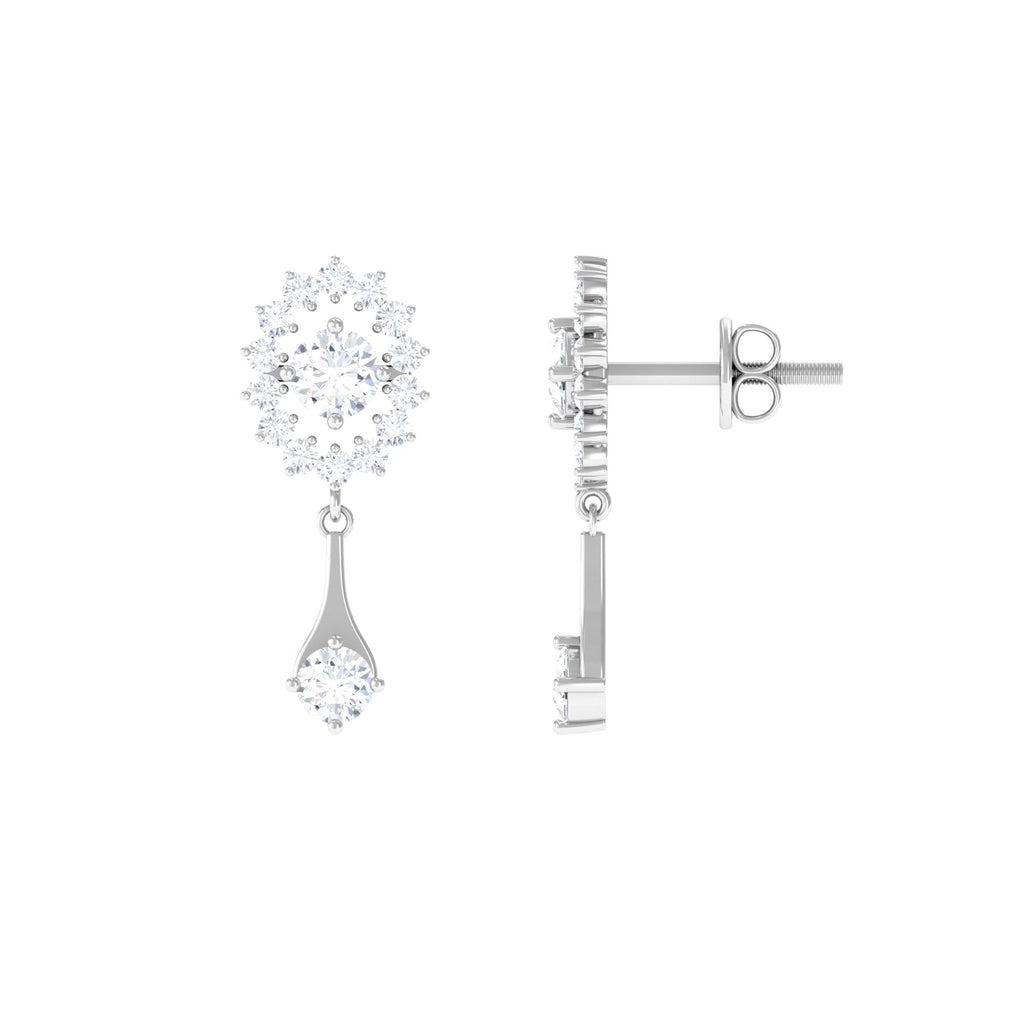 Natural Diamond Drop Dangle Earrings with Certificate