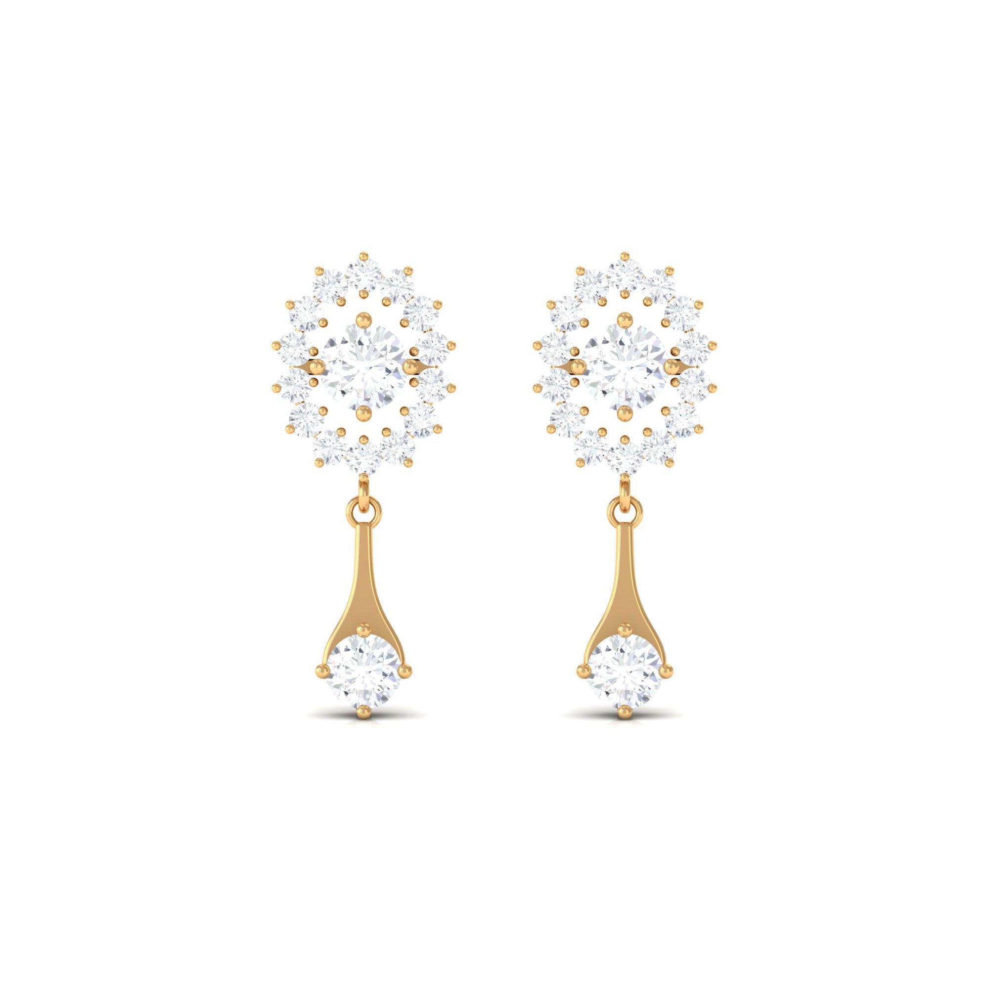 Natural Diamond Drop Dangle Earrings with Certificate