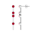 Created Ruby and Diamond Dangle Earrings
