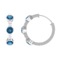 Certified London Blue Topaz and Diamond Hinged Hoop Earrings