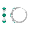 Certified Real Emerald Hoop Earrings with Diamond
