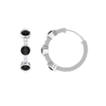Lab Created Black and White Diamond Hinged Hoop Earrings