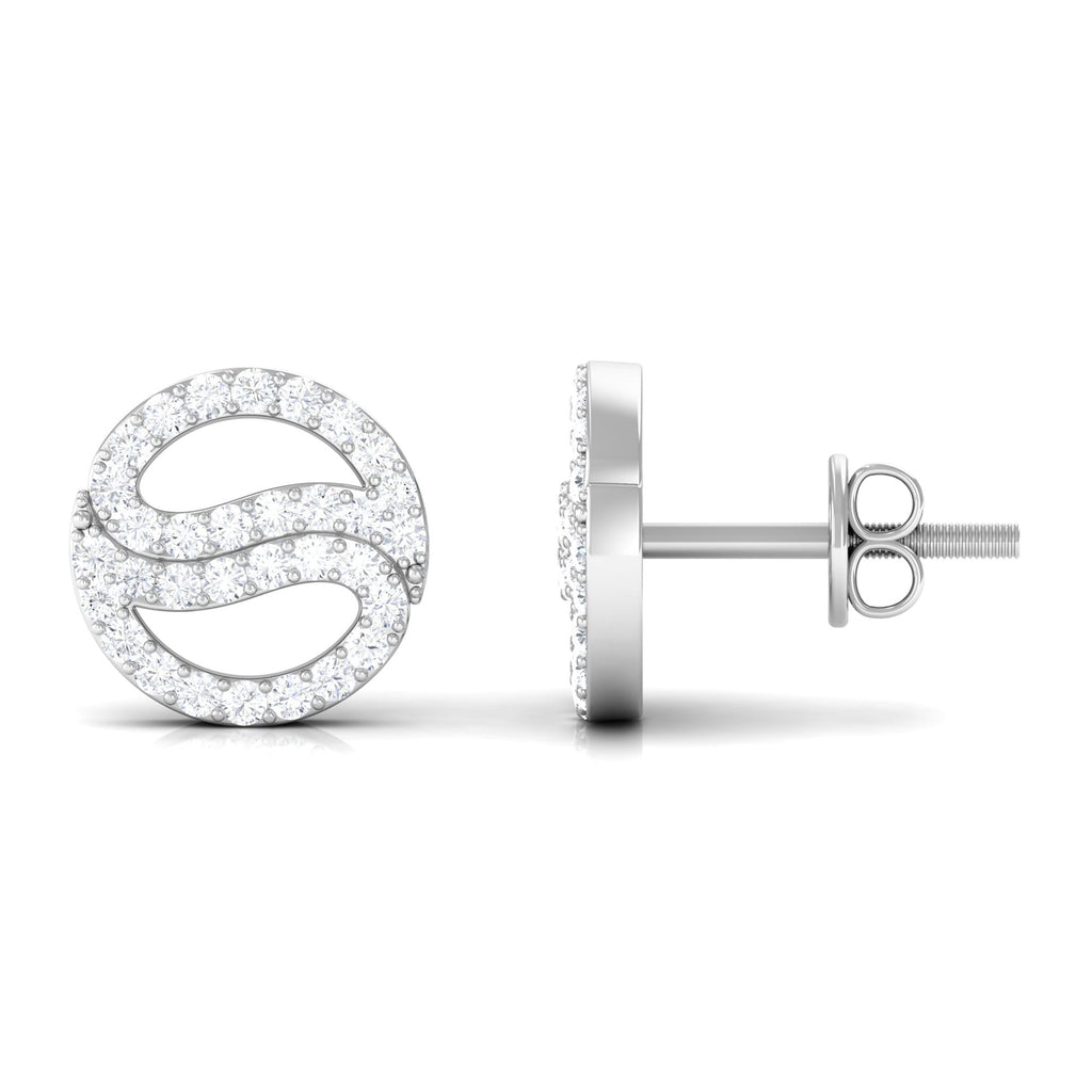 Classic Moissanite Round Stud Earrings in Gold