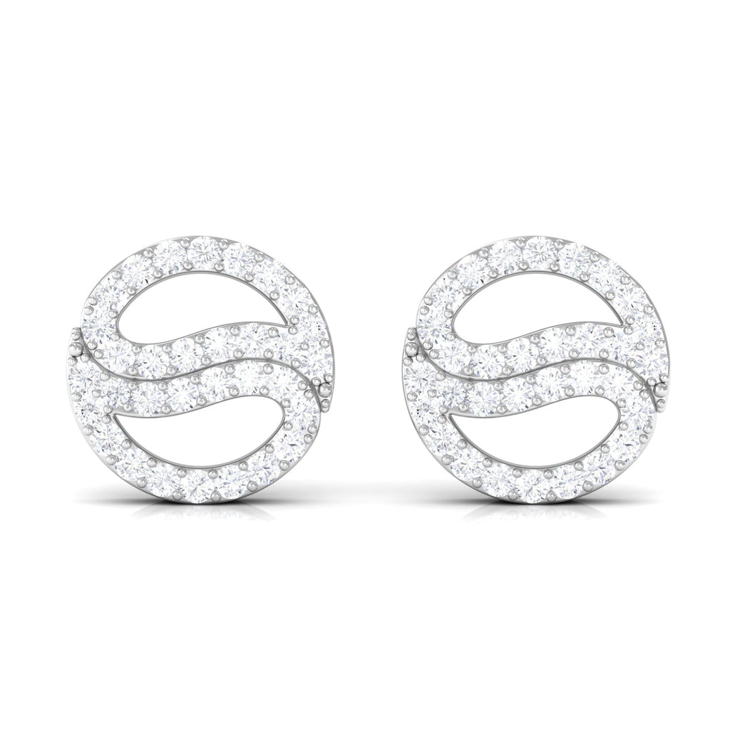 Classic Moissanite Round Stud Earrings in Gold
