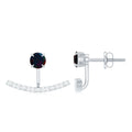 Classic Jacket Earrings with Black Opal and Diamond