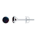Solitaire Real Black Opal Martini Stud Earrings