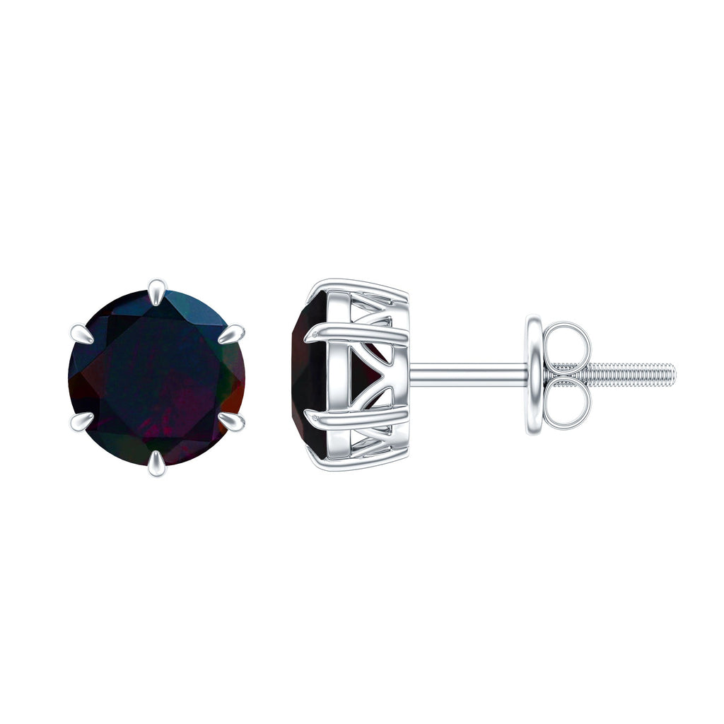 1.6 Carat Claw Set Black Opal Solitaire Stud earrings