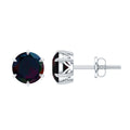 1.6 Carat Claw Set Black Opal Solitaire Stud earrings