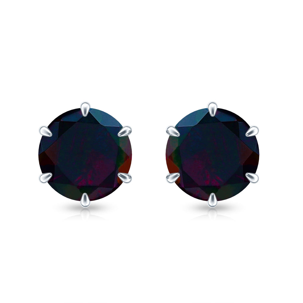 1.6 Carat Claw Set Black Opal Solitaire Stud earrings