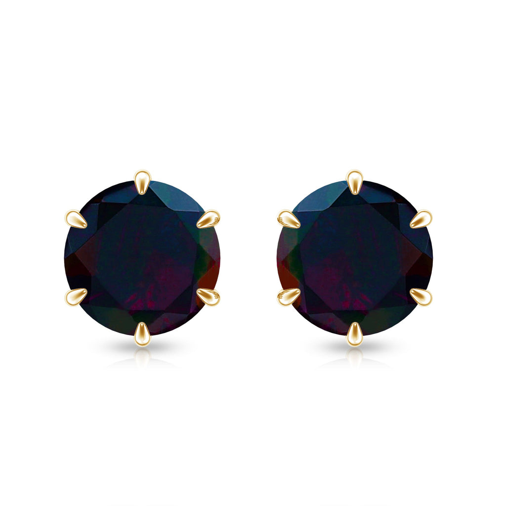1.6 Carat Claw Set Black Opal Solitaire Stud earrings