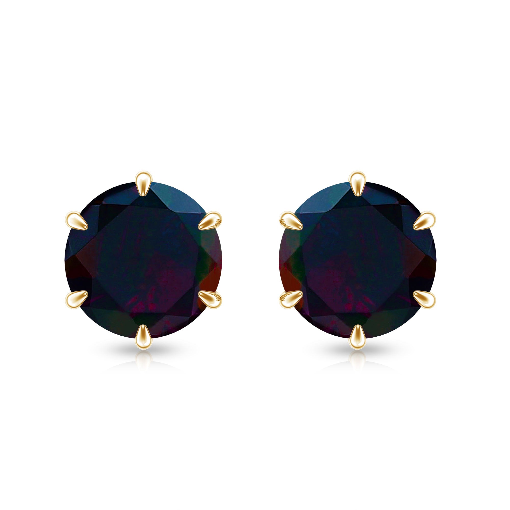 1.6 Carat Claw Set Black Opal Solitaire Stud earrings